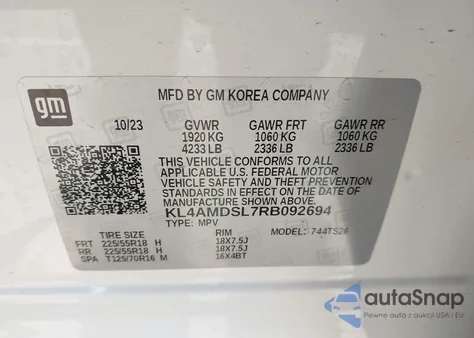 2024 Buick Encore Gx Sport Touring Fwd from USA, damaged, VIN KL4AMDSL7RB092694